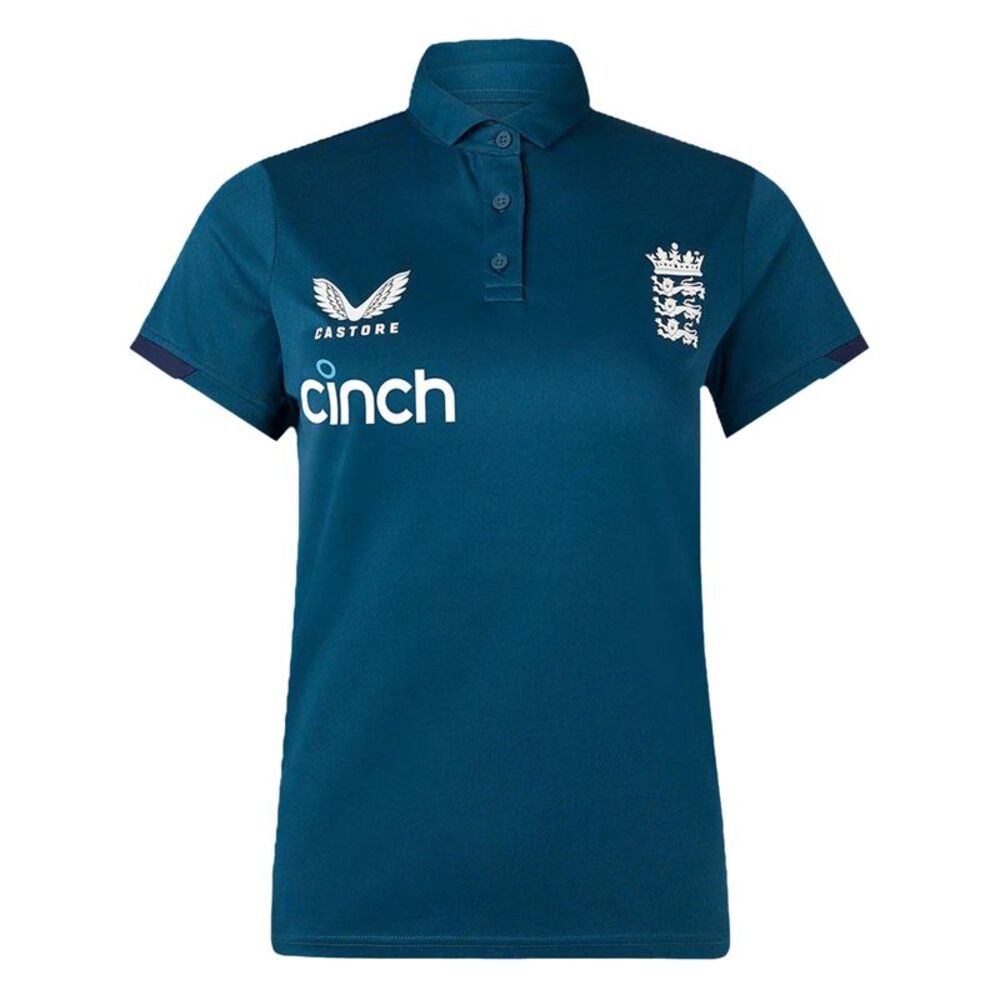 Castore Womens/Ladies England Cricket Training Polo Shirt / Peacoat